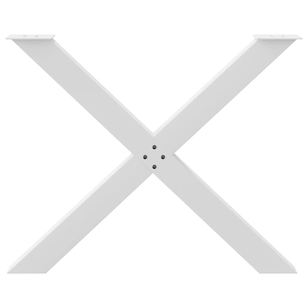 vidaXL Πόδια Τραπεζαρίας σε Σχήμα Χ, 2 τεμ. Λευκά 90x(72-73) εκ. Ατσάλι