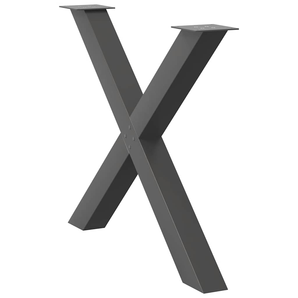 vidaXL Πόδια Τραπεζαρίας σε Σχήμα Χ, 2 τεμ. Ανθρακί 90x(72-73) εκ. Ατσάλι