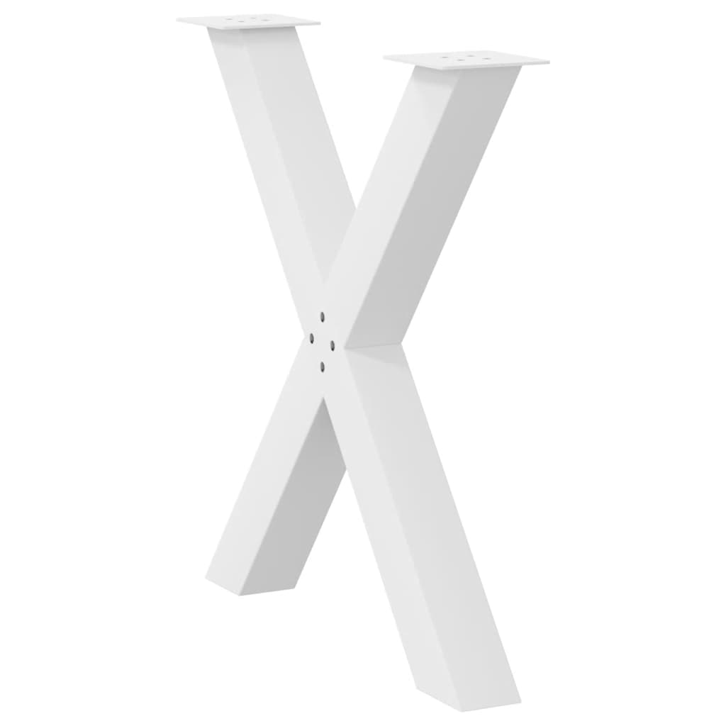 vidaXL Πόδια Τραπεζαρίας σε Σχήμα Χ 3 τεμ. Λευκά 70x(72-73) εκ. Ατσάλι