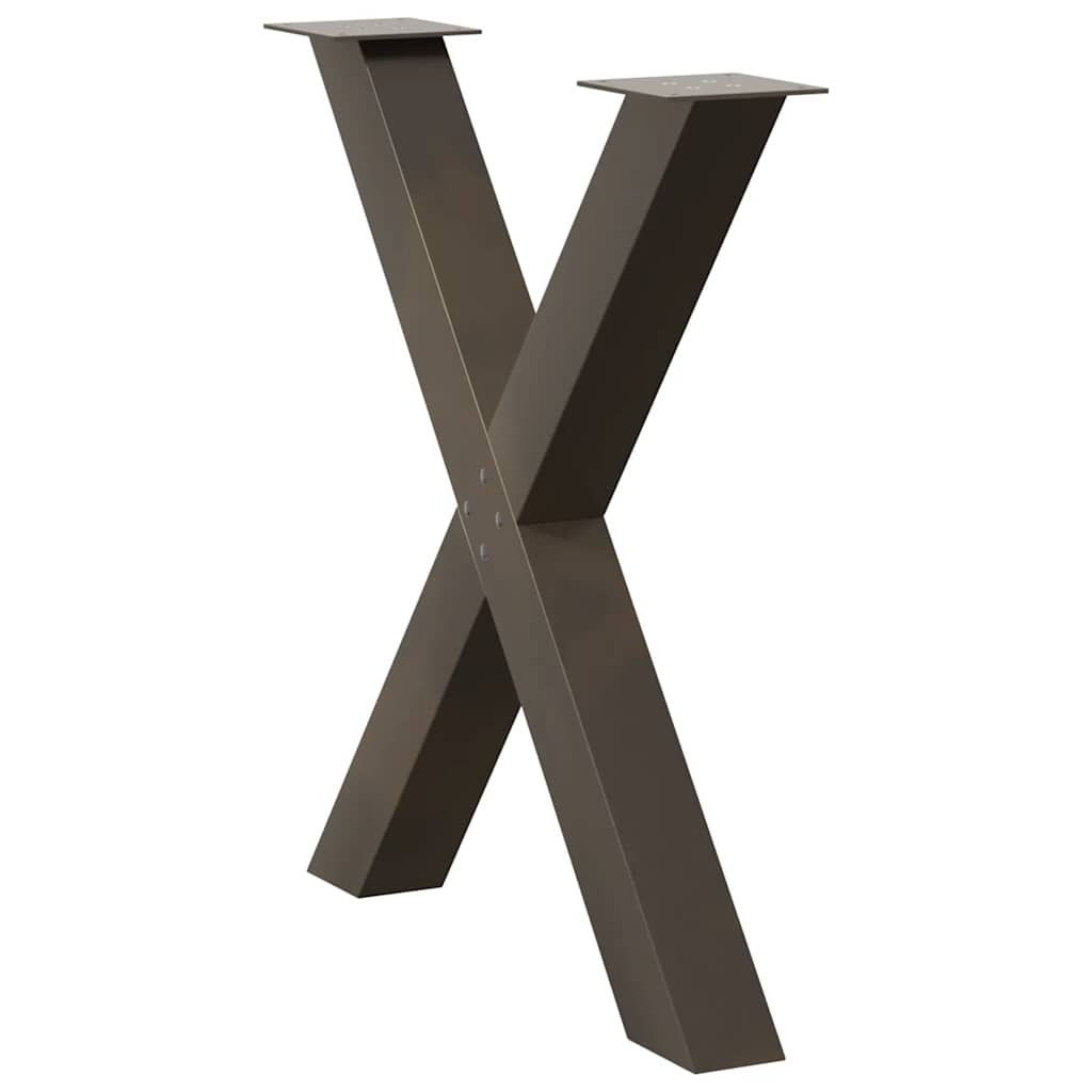 vidaXL Πόδια Τραπεζαρίας σε Σχήμα Χ 3 τεμ. από Φυσικό Ατσάλι 80x(72-73) εκ. Ατσάλι