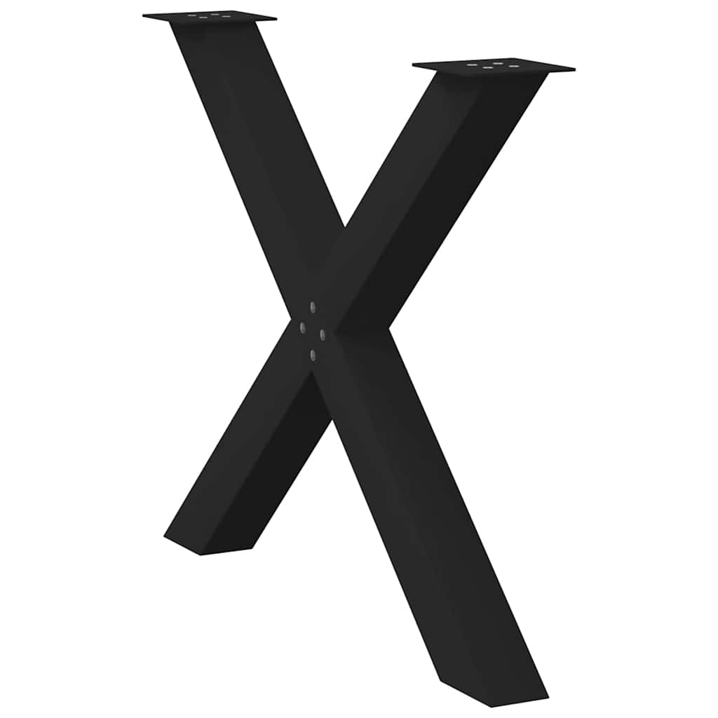 vidaXL Πόδια Τραπεζαρίας σε Σχήμα Χ 3 τεμ. Μαύρο 90x(72-73) εκ. Ατσάλι