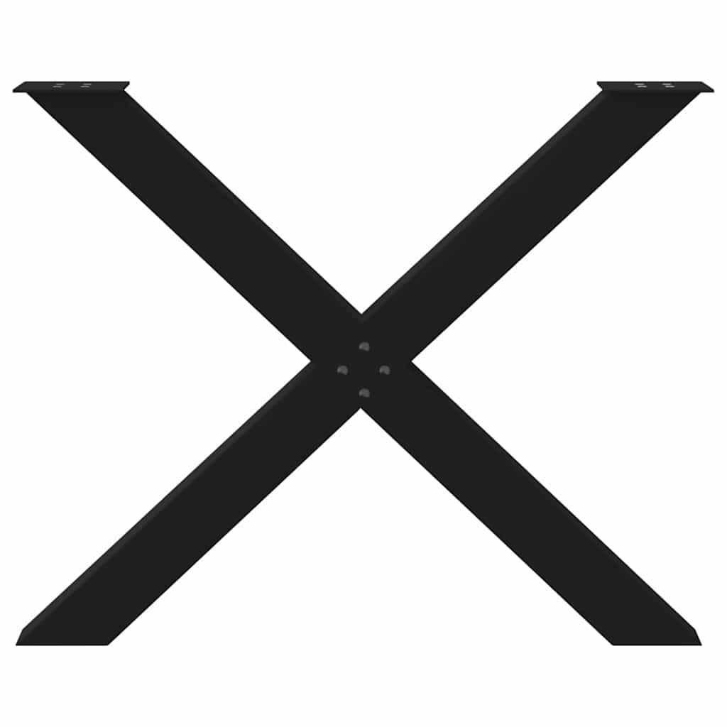 vidaXL Πόδια Τραπεζαρίας σε Σχήμα Χ 3 τεμ. Μαύρο 90x(72-73) εκ. Ατσάλι