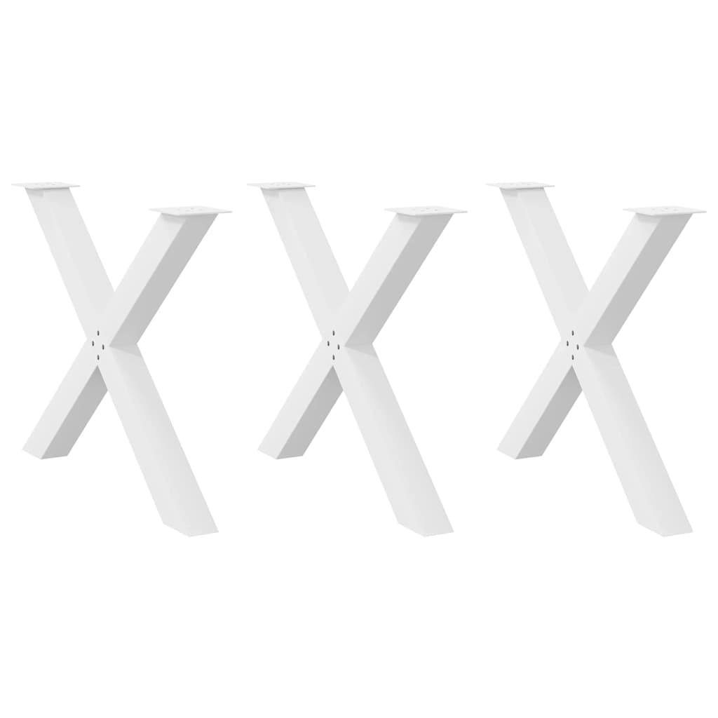 vidaXL Πόδια Τραπεζαρίας σε Σχήμα Χ 3 τεμ. Λευκά 90x(72-73) εκ. Ατσάλι