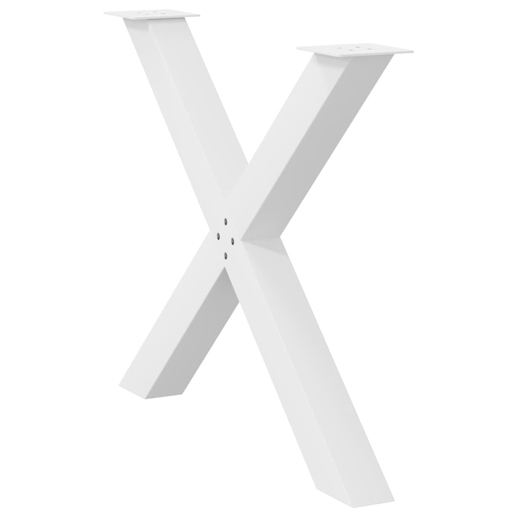 vidaXL Πόδια Τραπεζαρίας σε Σχήμα Χ 3 τεμ. Λευκά 90x(72-73) εκ. Ατσάλι