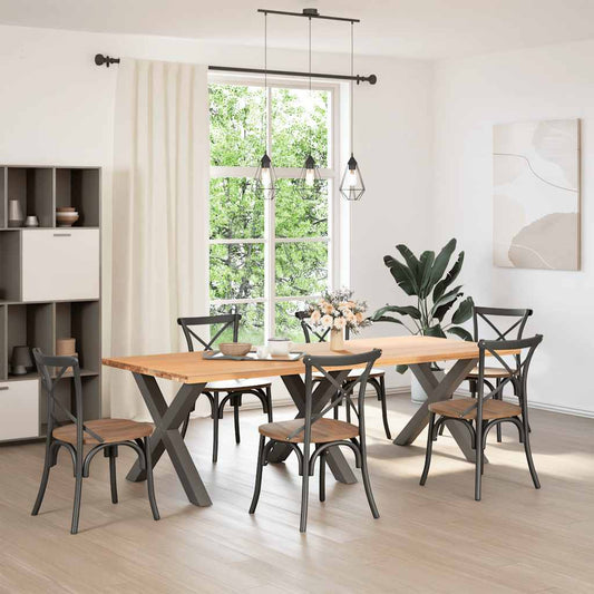 vidaXL Πόδια Τραπεζαρίας σε Σχήμα Χ 3 τεμ. Ανθρακί 90x(72-73) εκ. Ατσάλι