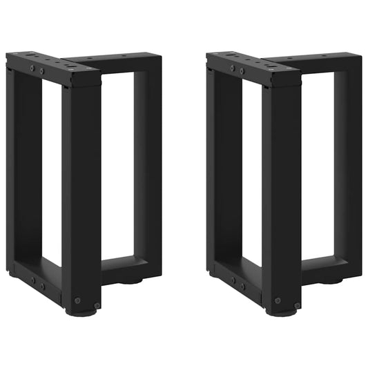 vidaXL Πόδια Τραπεζιού Σαλονιού σε Σχήμα Τ, 2 τεμ. Μαύρο 28x25x(42-43) εκ. Ατσάλι