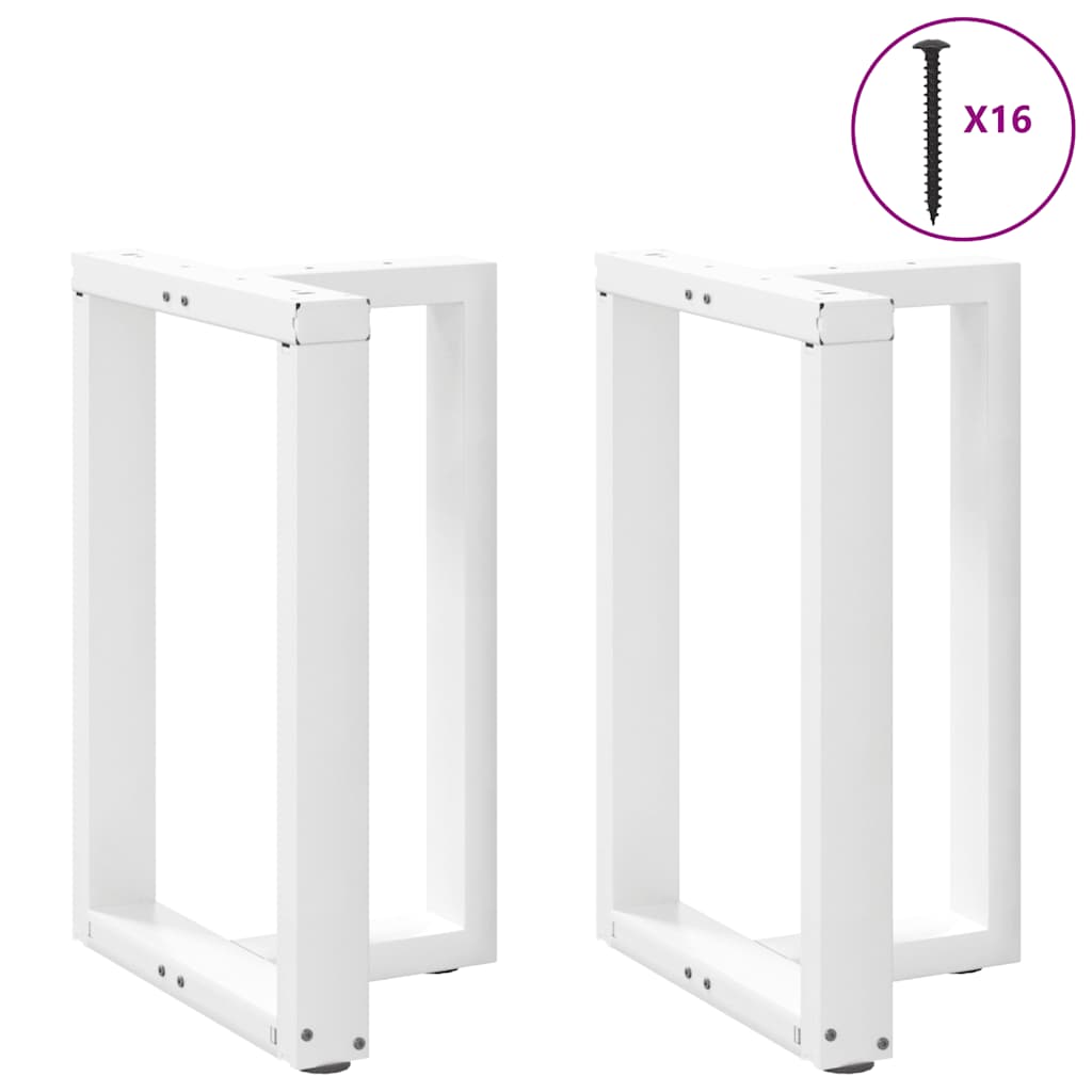 vidaXL Πόδια Τραπεζαρίας σε Σχήμα Τ, 2 τεμ. Λευκά 50x35x(72-73) εκ. Ατσάλι