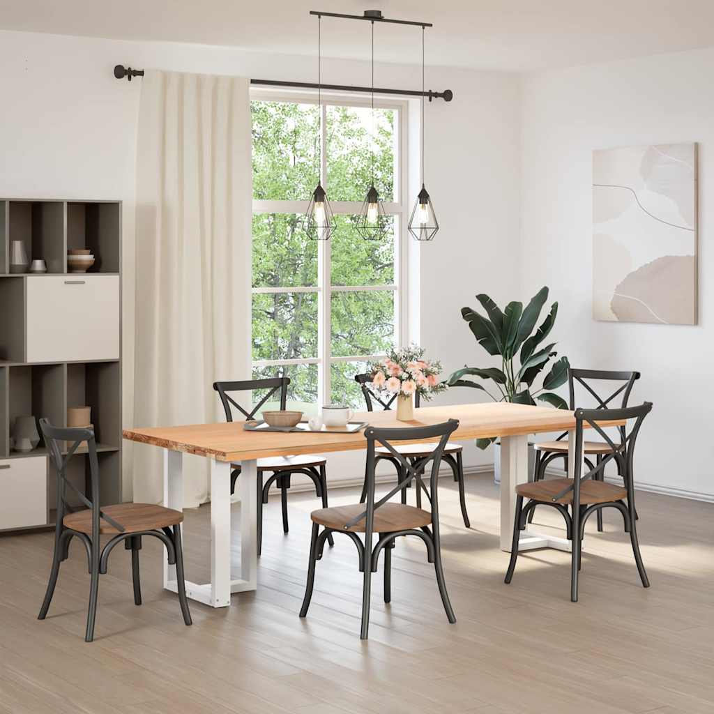 vidaXL Πόδια Τραπεζαρίας σε Σχήμα Τ, 2 τεμ. Λευκά 60x35x(72-73) εκ. Ατσάλι