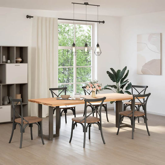 vidaXL Πόδια Τραπεζαρίας σε Σχήμα Τ, 2 τεμ. Μαύρο 60x35x(72-73) εκ. Ατσάλι