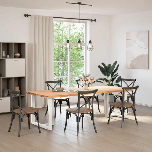 vidaXL Πόδια Τραπεζαρίας σε Σχήμα Τ, 2 τεμ. Λευκά 70x35x(72-73) εκ. Ατσάλι
