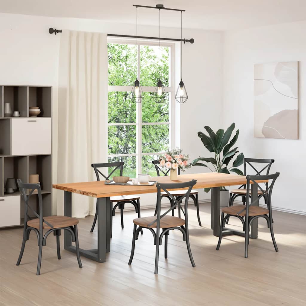 vidaXL Πόδια Τραπεζαρίας σε Σχήμα Τ, 2 τεμ. Ανθρακί 70x35x(72-73) εκ. Ατσάλι