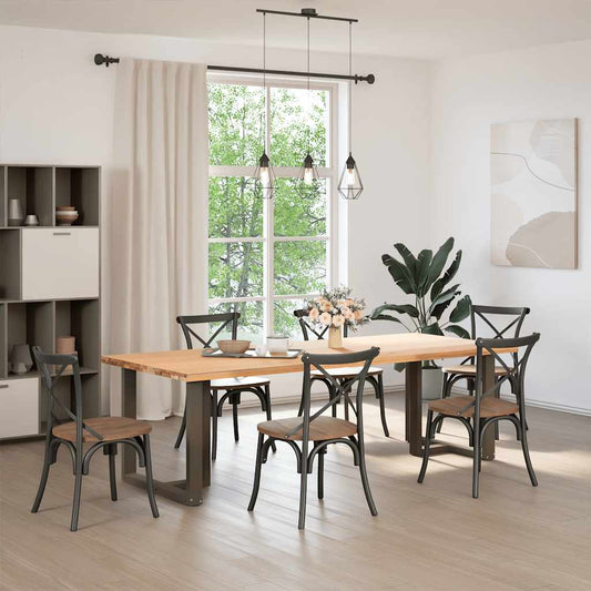 vidaXL Πόδια Τραπεζαρίας σε Σχήμα Τ, 2 τεμ. Μαύρο 70x35x(72-73) εκ. Ατσάλι