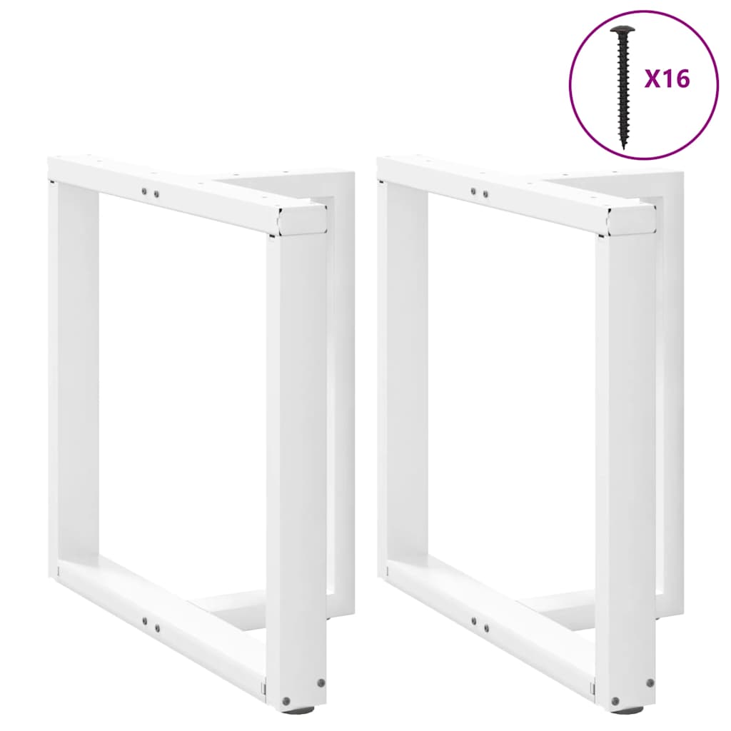 vidaXL Πόδια Τραπεζαρίας σε Σχήμα Τ, 2 τεμ. Λευκά 80x35x(72-73) εκ. Ατσάλι