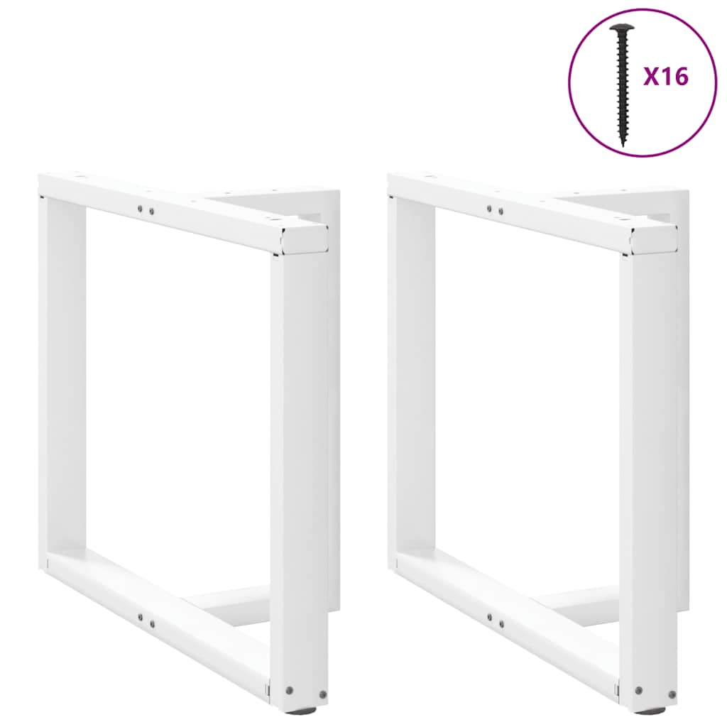 vidaXL Πόδια Τραπεζαρίας σε Σχήμα Τ, 2 τεμ. Λευκά 90x35x(72-73) εκ. Ατσάλι