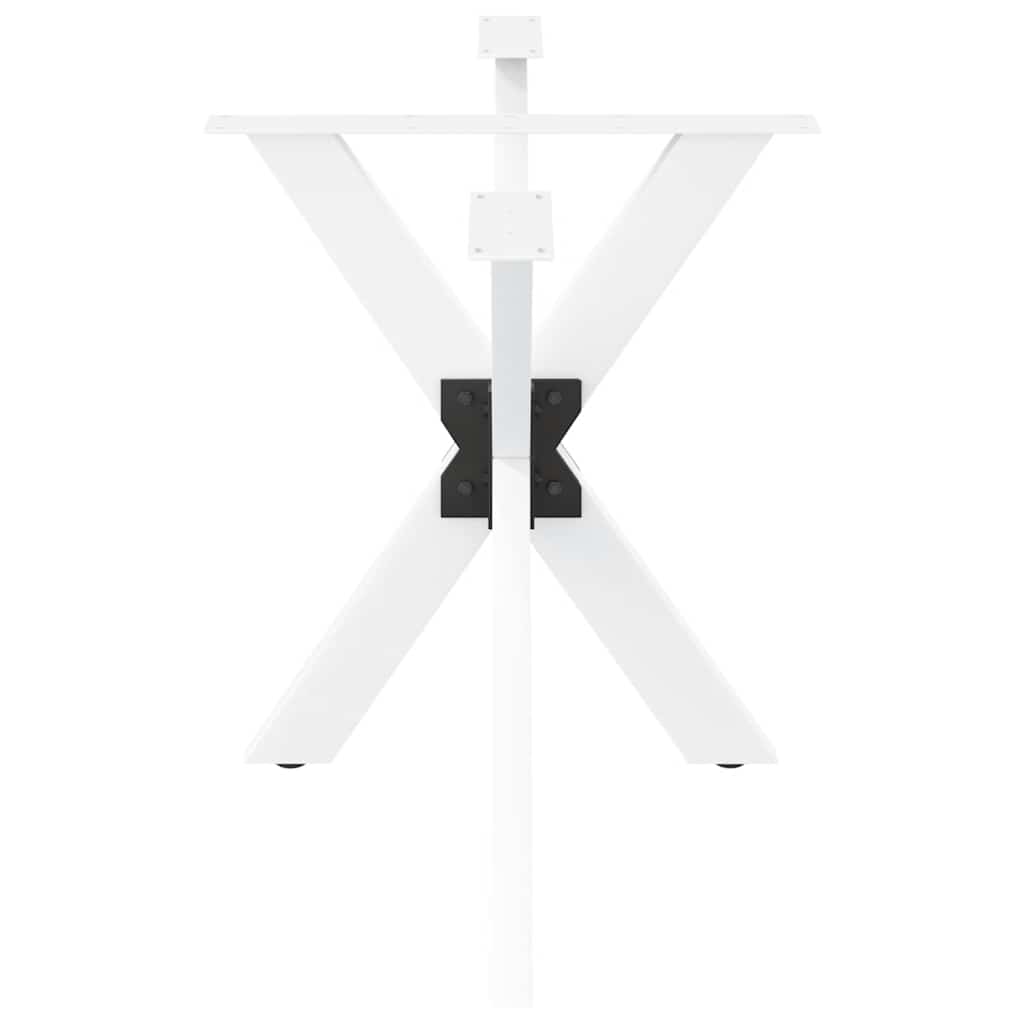 vidaXL Τραπεζαρία με Πόδια σε Σχήμα Αράχνης Λευκό 120 x 68 x (72-73) εκ. Ατσάλι