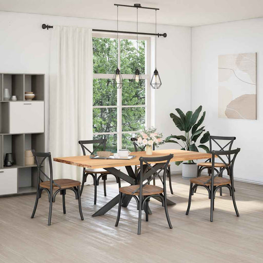 vidaXL Τραπεζαρία με Πόδια σε Σχήμα Αράχνης Ανθρακί 150x78x(72-73) εκ. Ατσάλι