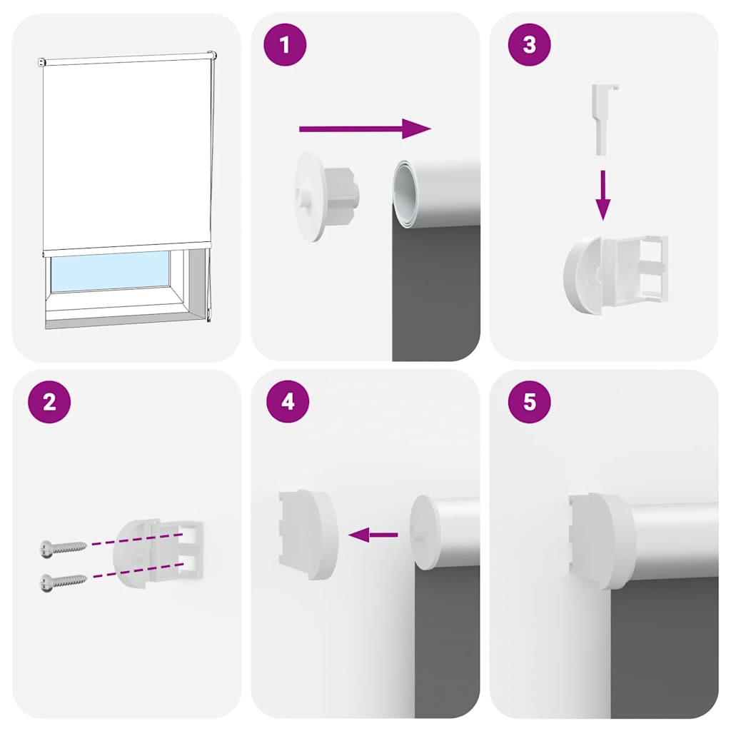 vidaXL Ρολέρ Μπλακάουτ Υπόλευκη 145x150 εκ. Πλάτος υφάσματος 141,6 εκ.