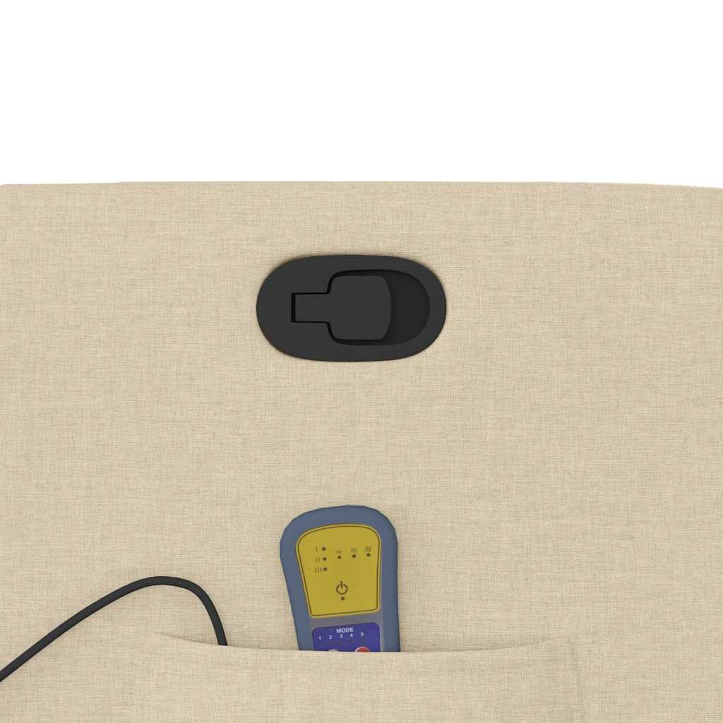 vidaXL Πολυθρόνα Μασάζ Ανακλινόμενη Κρεμ Υφασμάτινη