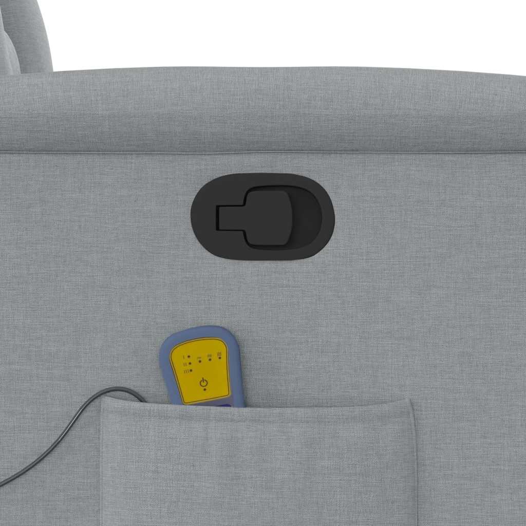 vidaXL Πολυθρόνα Μασάζ Ανακλινόμενη Ανοιχτό Γκρι Υφασμάτινη