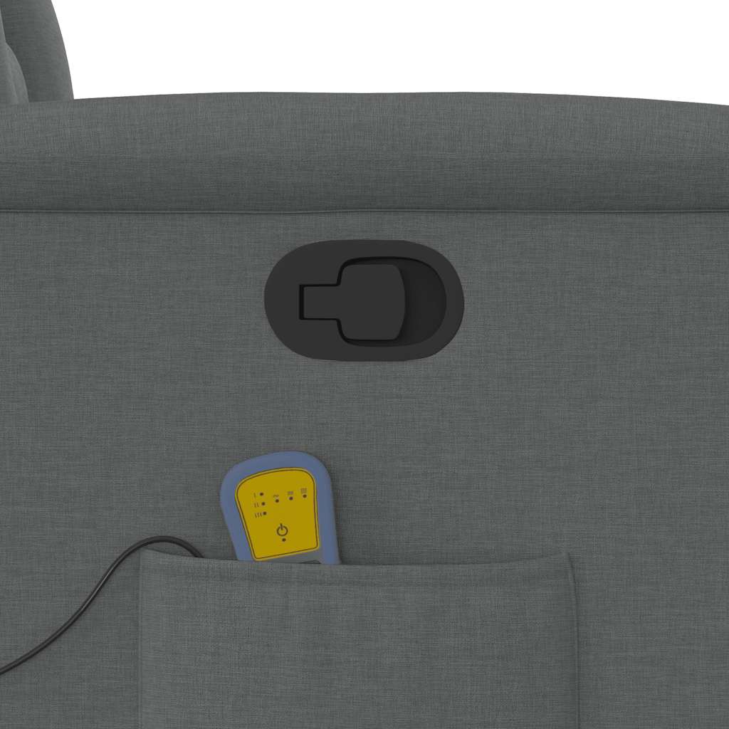 vidaXL Πολυθρόνα Μασάζ με Ανακλινόμενη Πόρτα Σκούρο Γκρι Υφασμάτινη