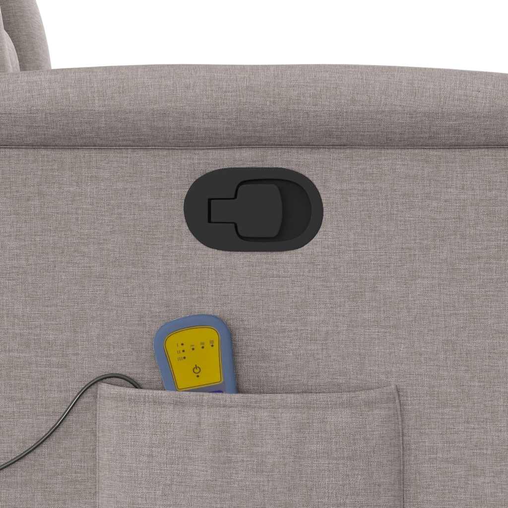 vidaXL Πολυθρόνα Μασάζ Ανακλινόμενη Taupe Υφασμάτινη