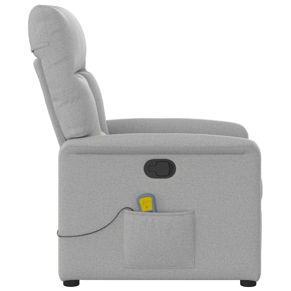 vidaXL καρέκλα ανάκλισης μασάζ Cloud Grey Fabric