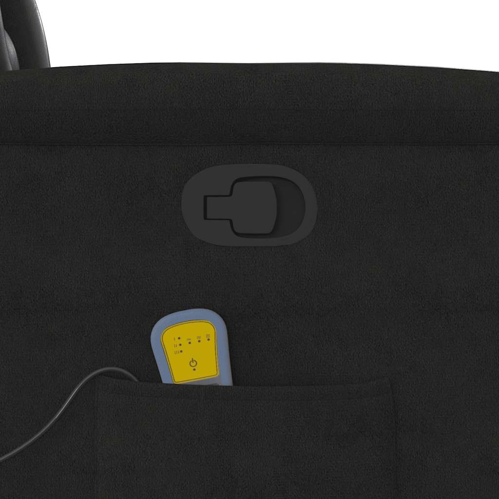 vidaXL Πολυθρόνα Μασάζ Ανακλινόμενη Μαύρη από Ύφασμα Μικροϊνών