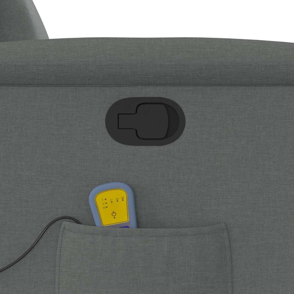 vidaXL Πολυθρόνα Μασάζ με Ανακλινόμενη Πόρτα Σκούρο Γκρι Υφασμάτινη