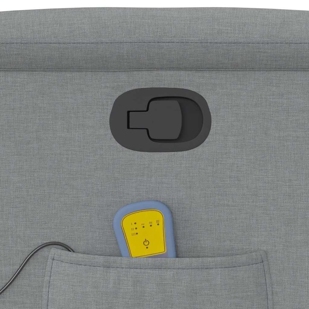 vidaXL Πολυθρόνα Μασάζ Ανακλινόμενη Ανοιχτό Γκρι Υφασμάτινη