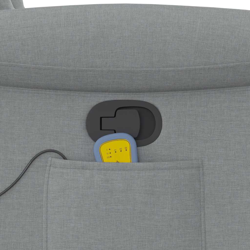 vidaXL Πολυθρόνα Μασάζ Ανακλινόμενη Ανοιχτό Γκρι Υφασμάτινη