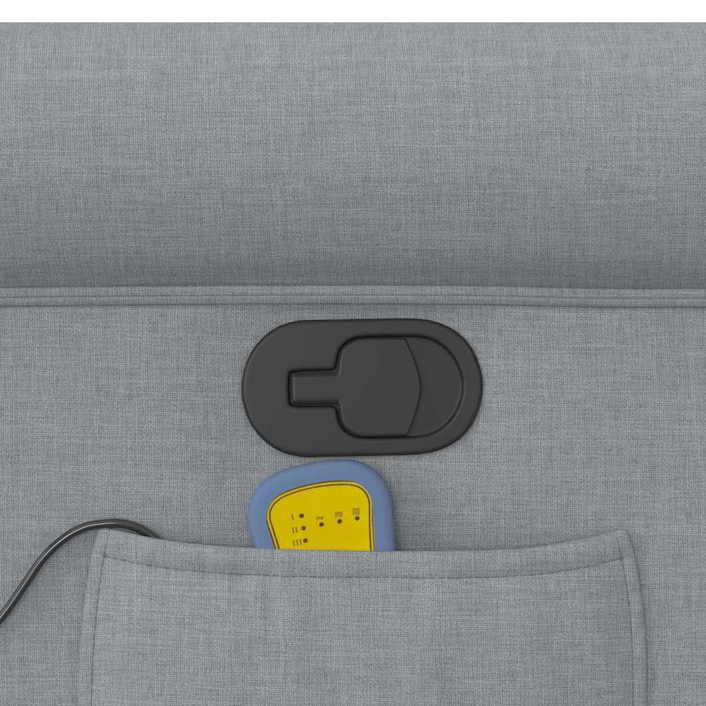 vidaXL Πολυθρόνα Μασάζ Ανακλινόμενη Ανοιχτό Γκρι Υφασμάτινη