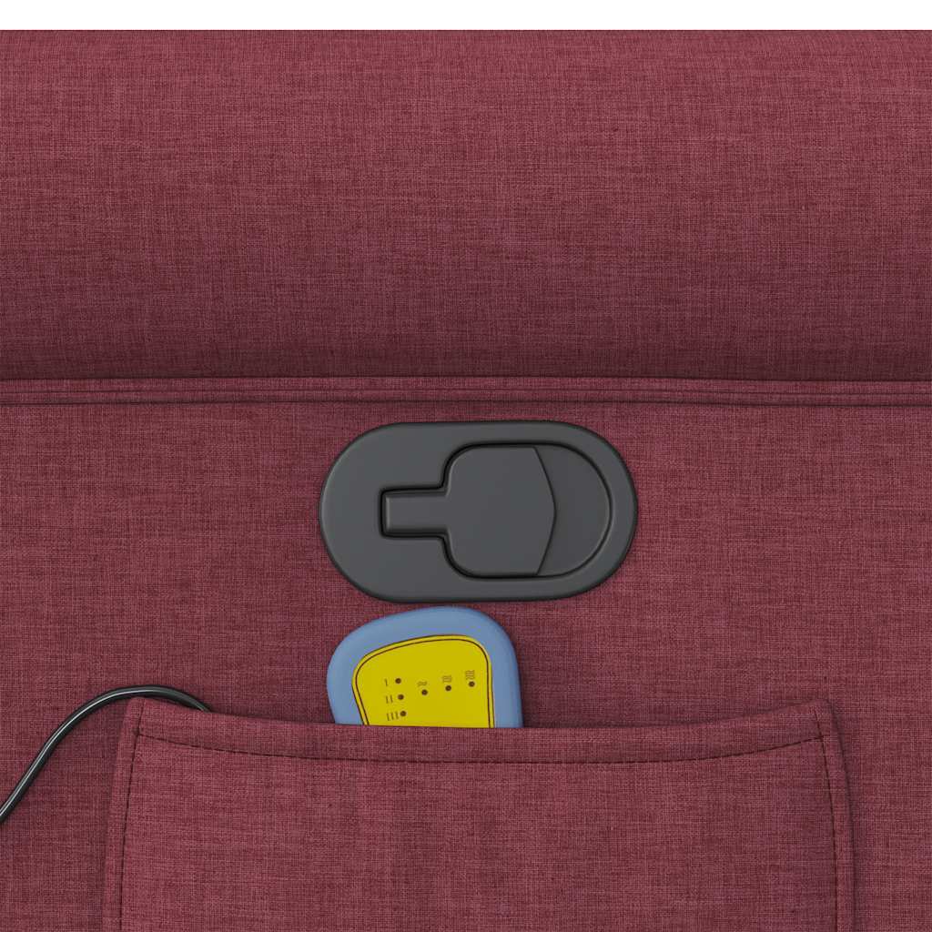 vidaXL Πολυθρόνα Μασάζ Ανακλινόμενη Μπορντό Υφασμάτινη