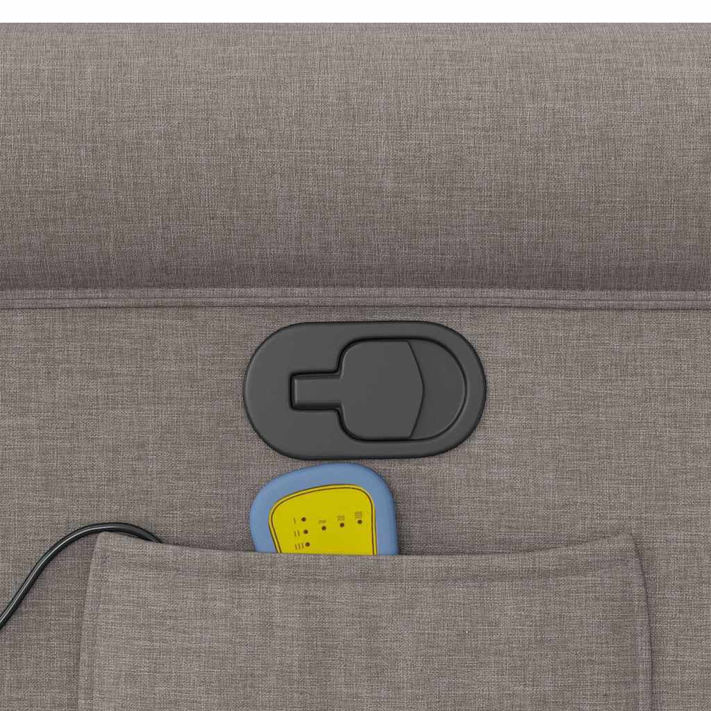 vidaXL Πολυθρόνα Μασάζ Ανακλινόμενη Taupe Υφασμάτινη