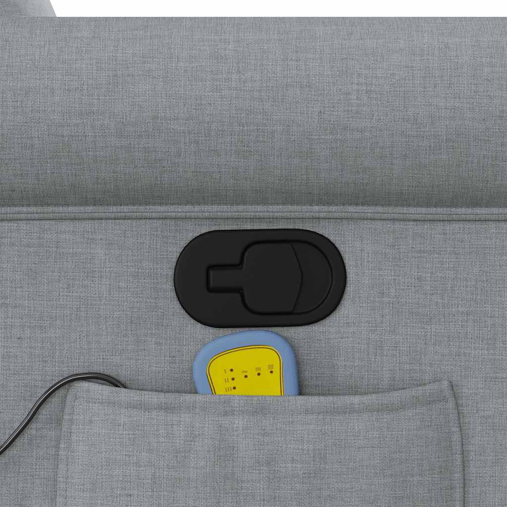 vidaXL Πολυθρόνα Μασάζ Ανακλινόμενη Ανοιχτό Γκρι Υφασμάτινη