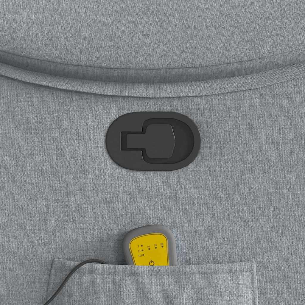 vidaXL Πολυθρόνα Μασάζ Ανακλινόμενη Ανοιχτό Γκρι Υφασμάτινη