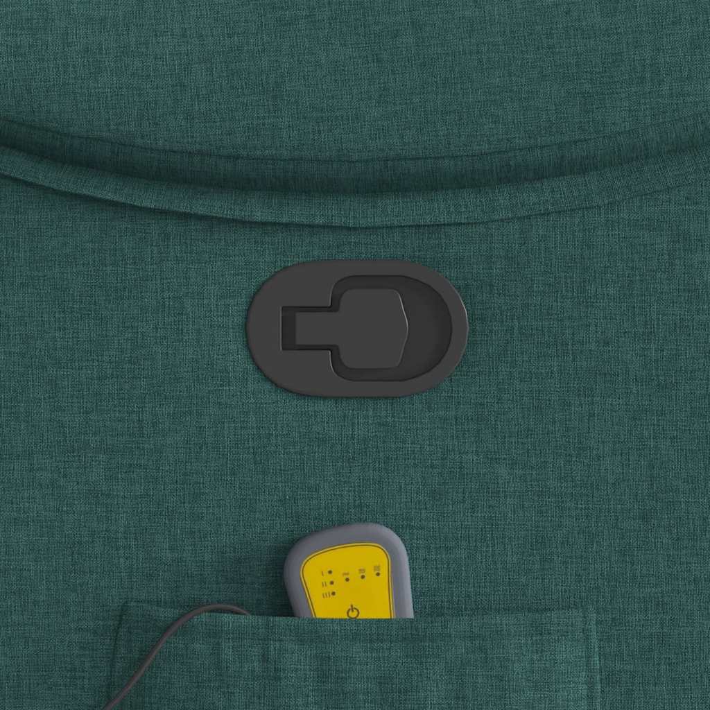 vidaXL Πολυθρόνα Μασάζ Ανακλινόμενη Σκούρο Πράσινο Υφασμάτινη