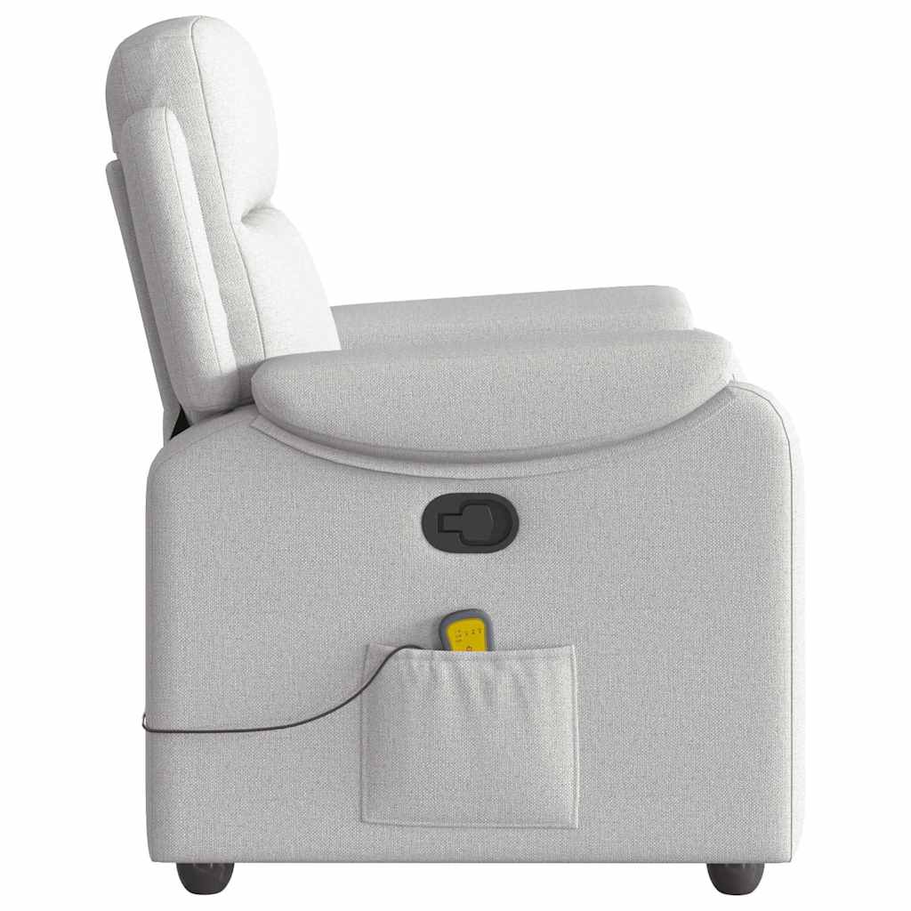 vidaXL καρέκλα ανάκλισης μασάζ Cloud Grey Fabric