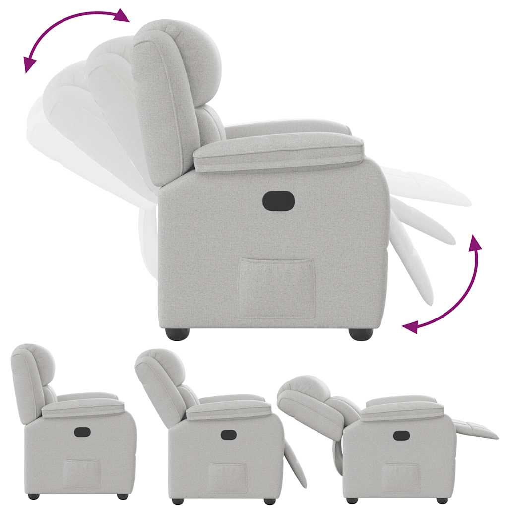 vidaXL Ανακλινόμενη καρέκλα Γκρι σύννεφο Ύφασμα