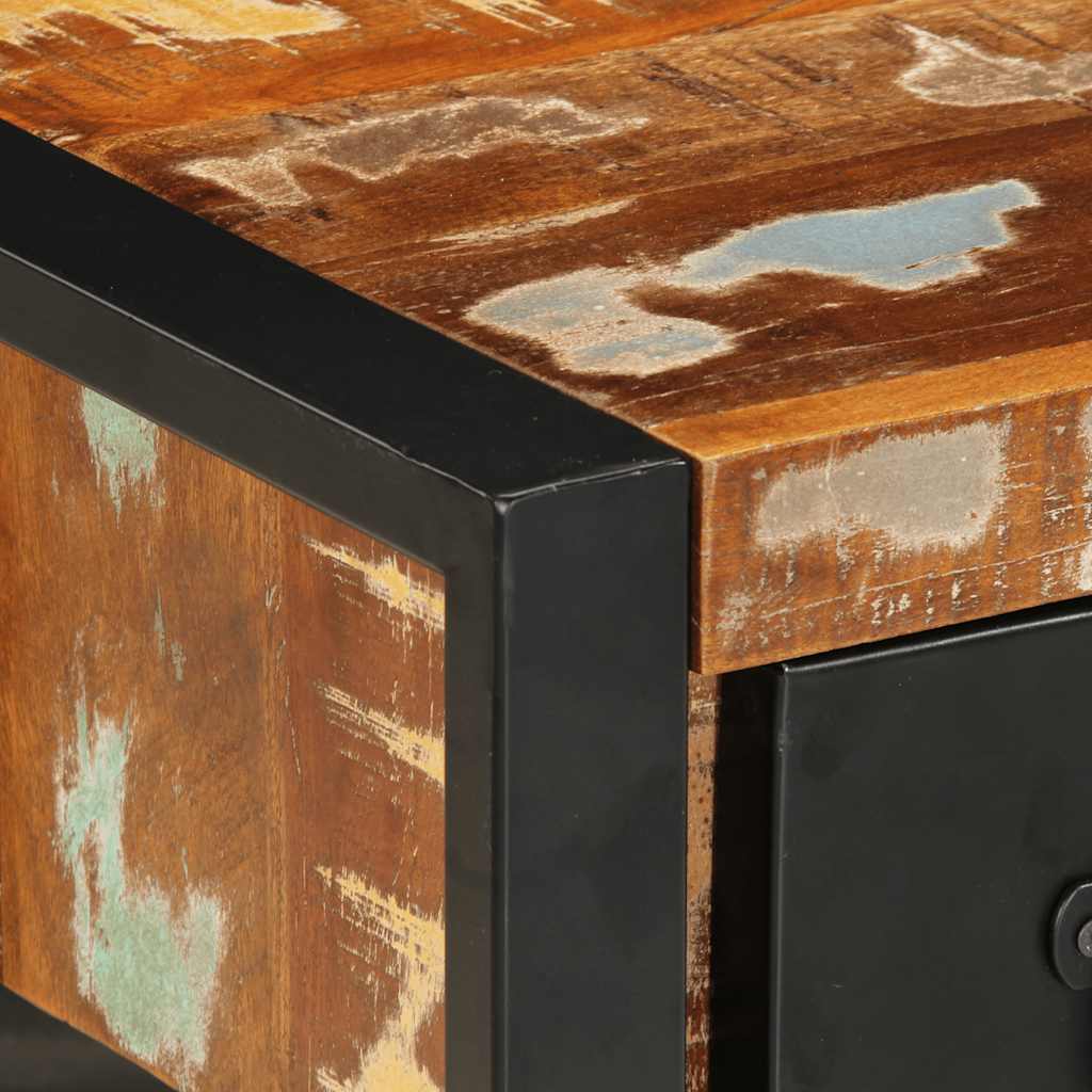 vidaXL Κομοδίνο Πολύχρωμο 35x34x45 cm Στερεό ξύλο αναγεννημένο