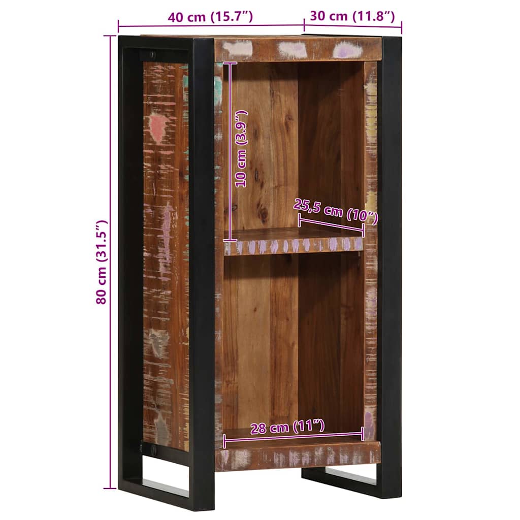 vidaXL Κομοδίνο 40x30x80 cm από μασίφ ξύλο αναγεννημένο