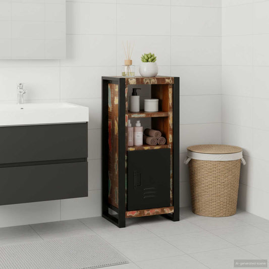 vidaXL Ντουλάπι Μπάνιου Καφέ 40 x 30 x 90 cm Στερεό Ανακτηθέν Ξύλο