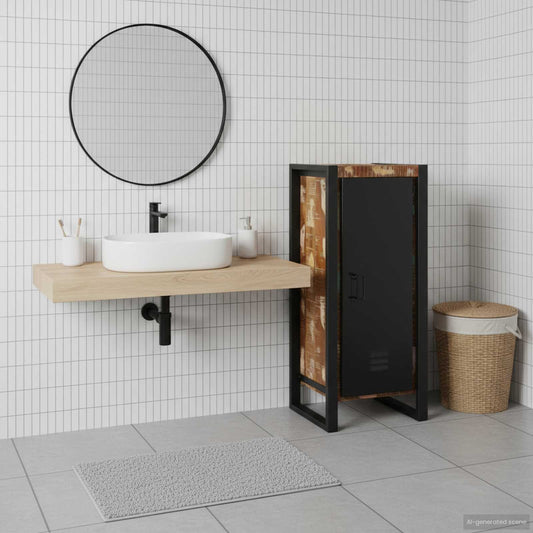 vidaXL Ντουλάπι Μπάνιου Καφέ 40 x 35 x 90 εκ. Στερεό Ανακτηθέν Ξύλο