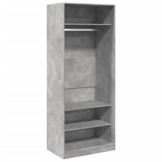 vidaXL Ντουλάπα Γκρι του Σκυροδέματος 80x50x200 εκ. Επεξεργασμένο Ξύλο