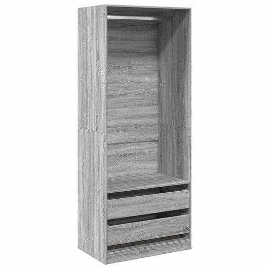 vidaXL Ντουλάπα Γκρι Sonoma 80x50x200 εκ. από Επεξεργασμένο Ξύλο