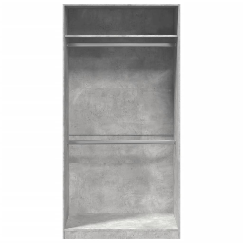 vidaXL Ντουλάπα Γκρι του Σκυροδέματος 100x50x200εκ. Επεξεργασμένο Ξύλο