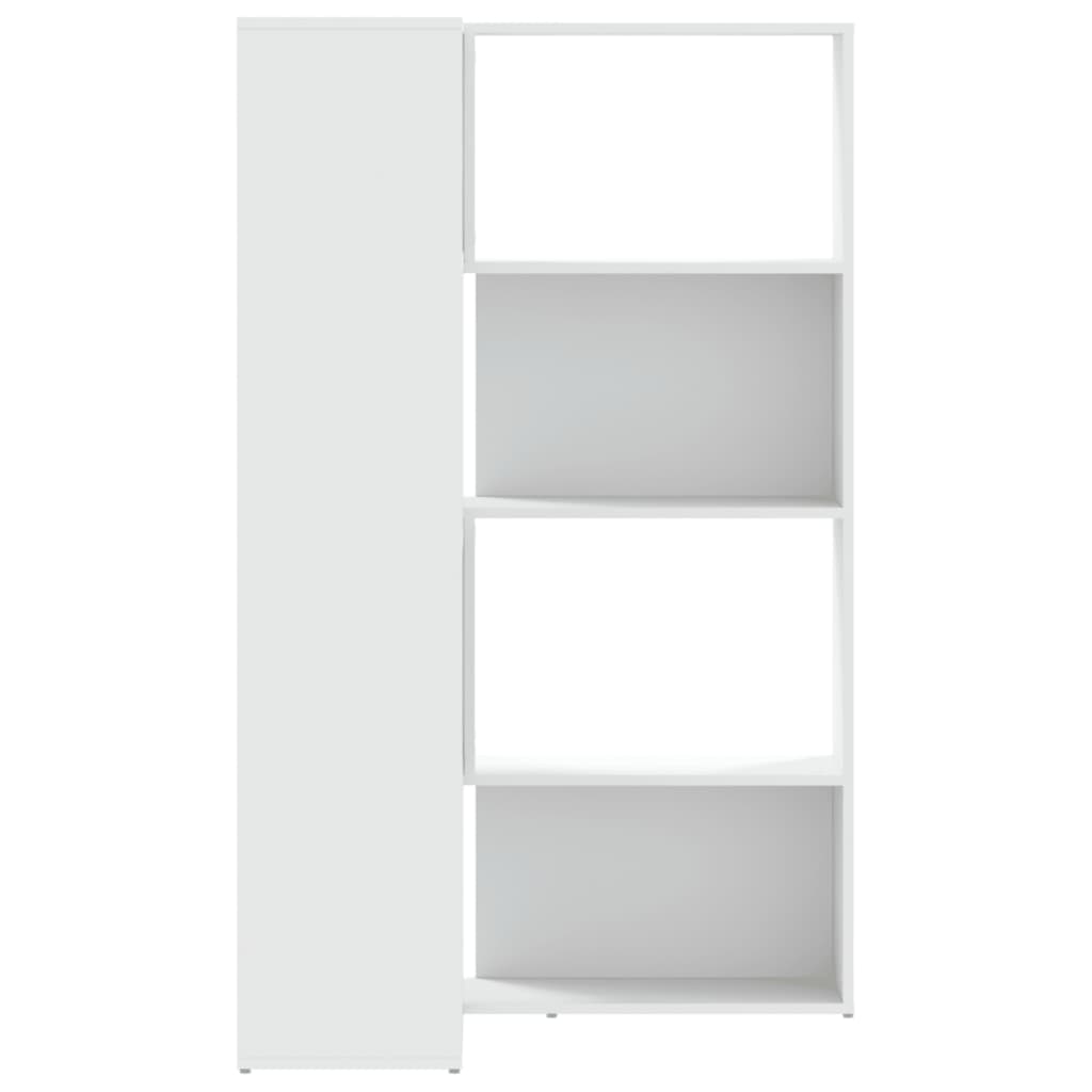 vidaXL Βιβλιοθήκη Γωνιακή 4 Επ. Λευκή 85x85x140 εκ Επεξ. Ξύλο