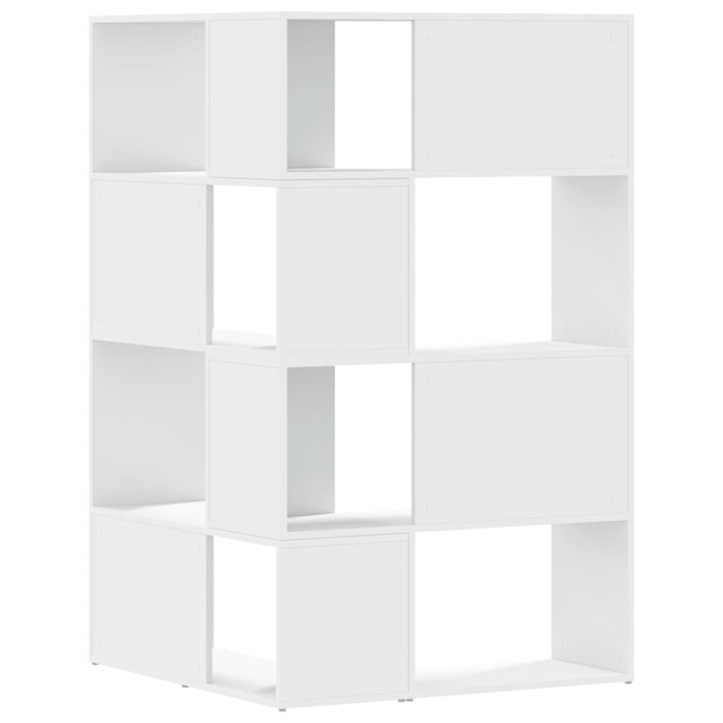 vidaXL Βιβλιοθήκη Γωνιακή 4 Επ. Λευκή 85x85x140 εκ Επεξ. Ξύλο