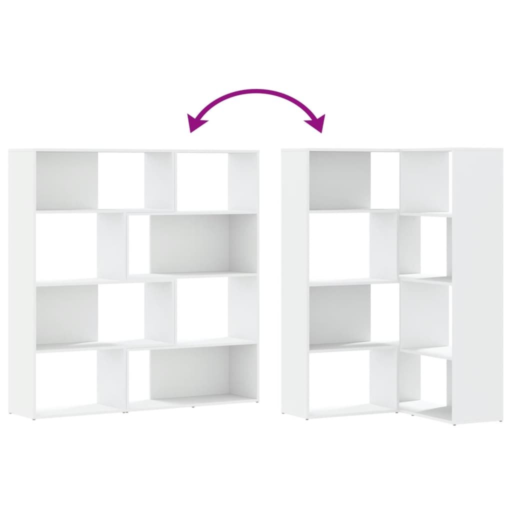 vidaXL Βιβλιοθήκη Γωνιακή 4 Επ. Λευκή 85x85x140 εκ Επεξ. Ξύλο