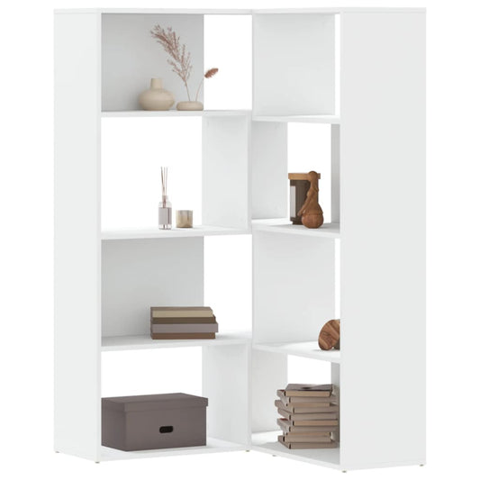 vidaXL Βιβλιοθήκη Γωνιακή 4 Επ. Λευκή 85x85x140 εκ Επεξ. Ξύλο