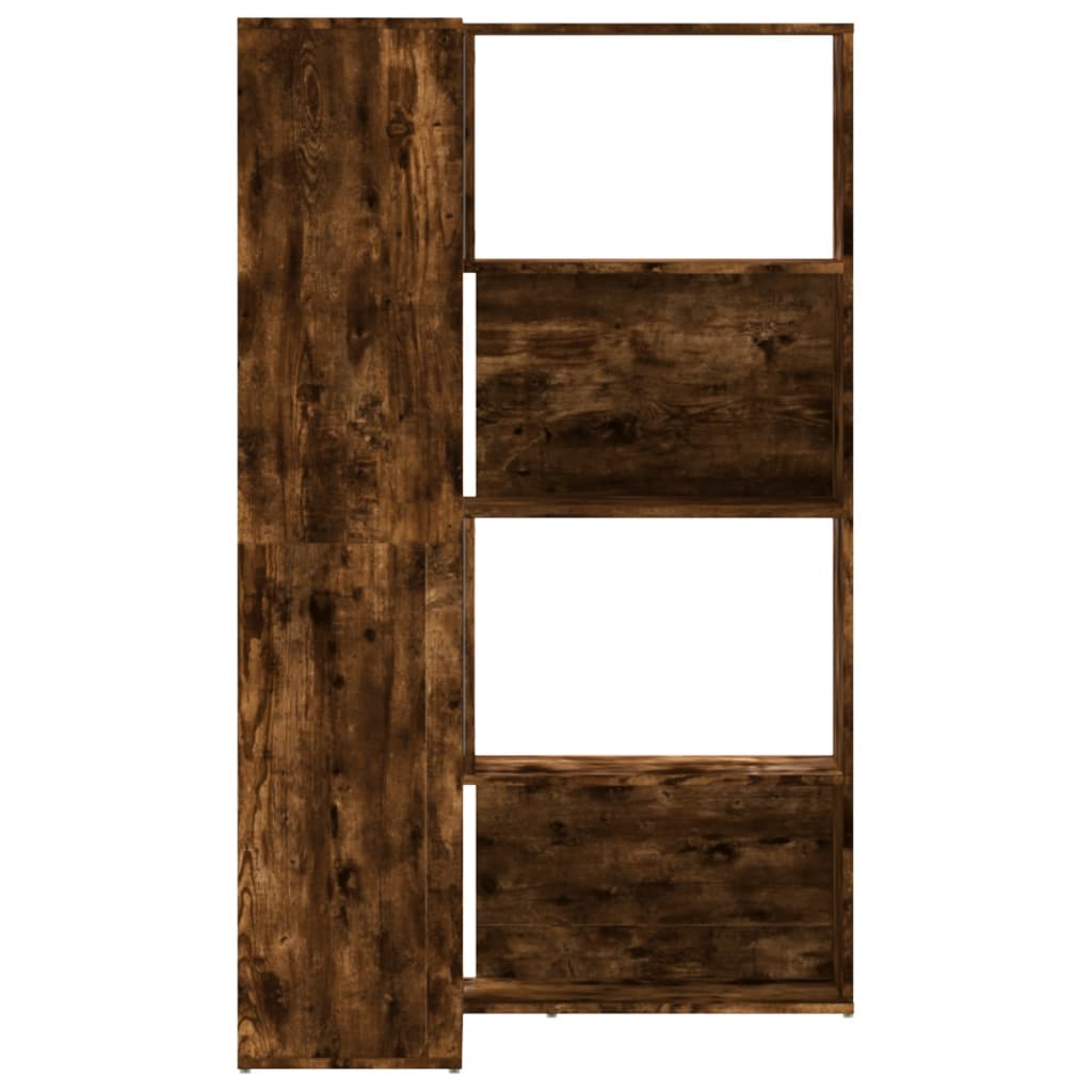 vidaXL Βιβλιοθήκη Γωνιακή 4 Επ. Καπνιστή Δρυς 85x85x140 εκ Επεξ. Ξύλο